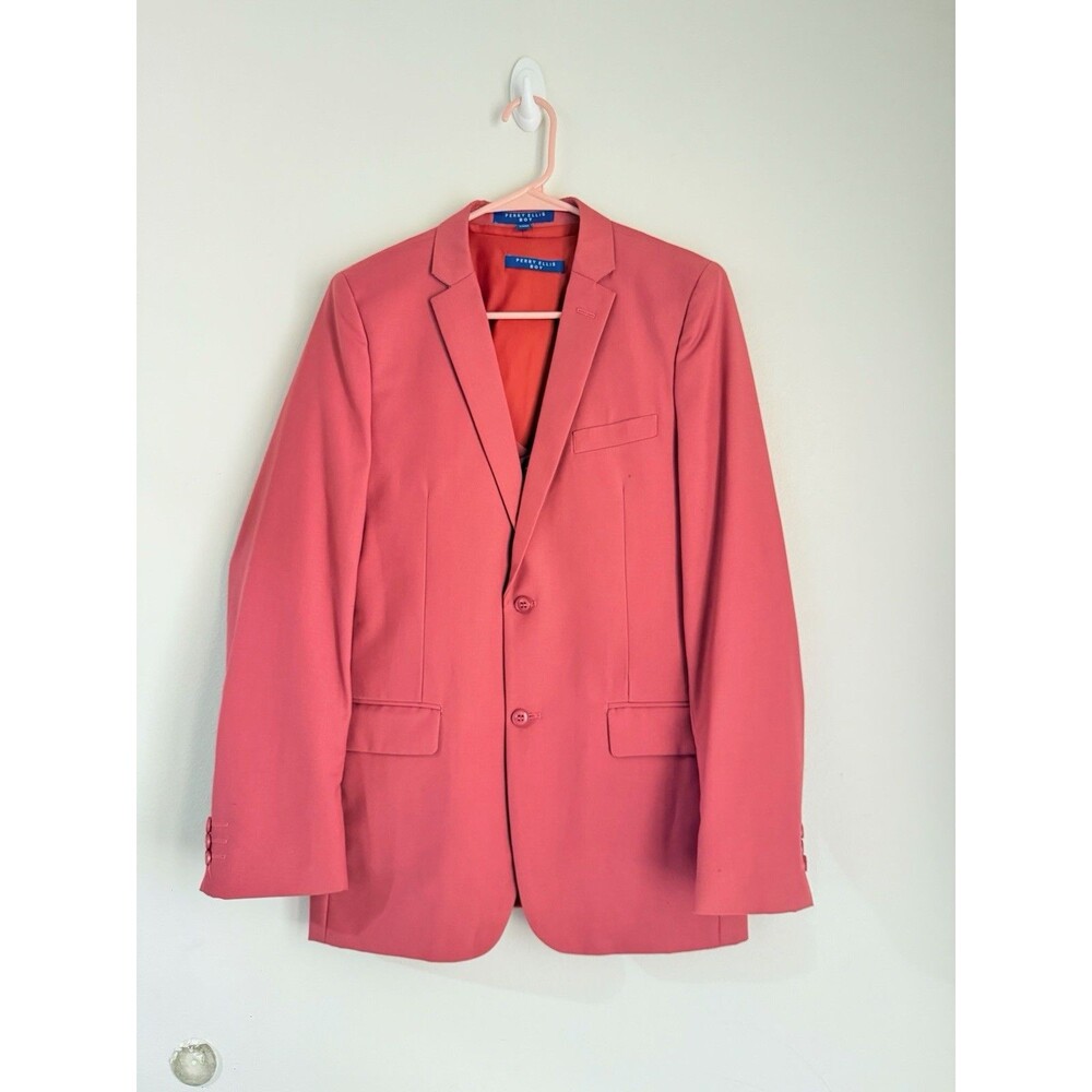 Classy Formal Perry Ellis Boys Pink 4 Piece Suit Set Size 18 Wedding Party